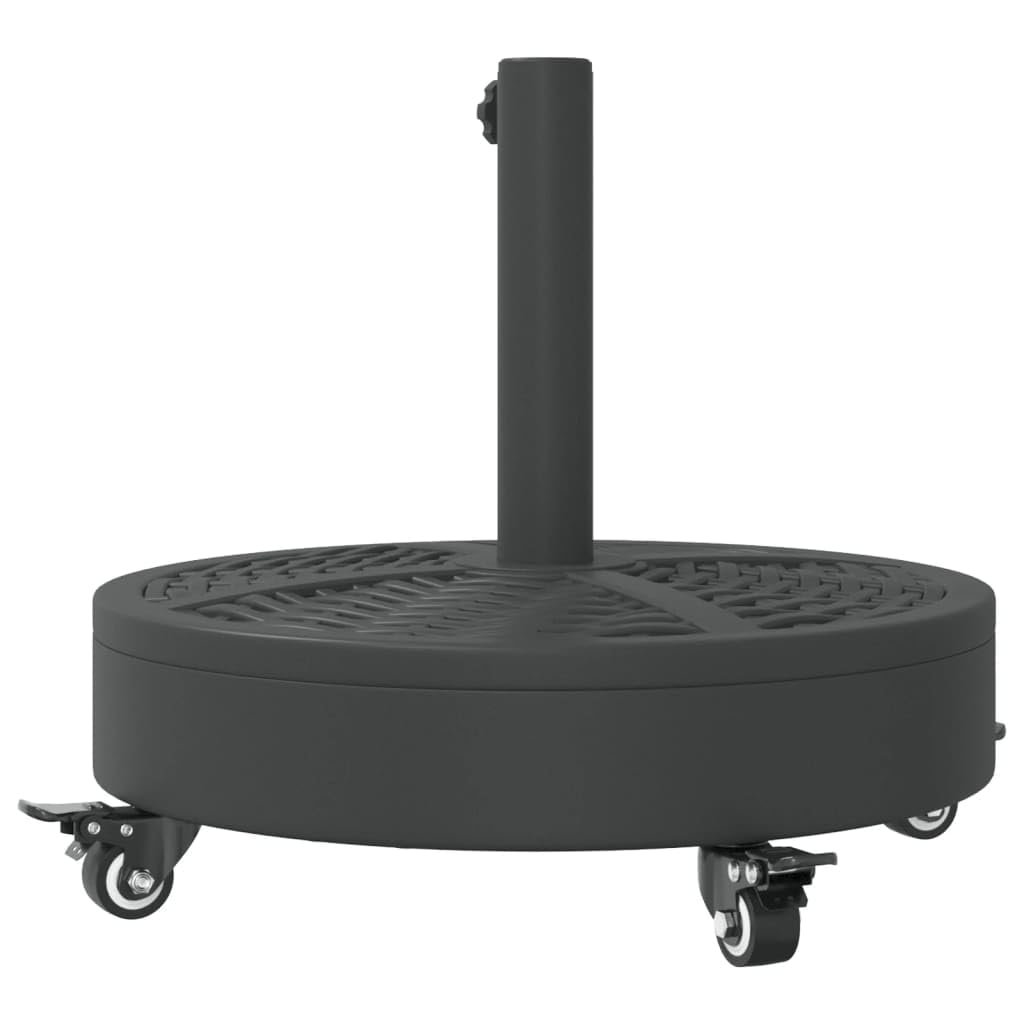 Stojak na parasol przeciwsłoneczny z rolkami do masztu 38/48 mm, stabilny stojak podłogowy 27 kg z rattanowym wzorem, napełniany wodą, na balkon, taras, do ogrodu, na plażę, wiatroszczelny i