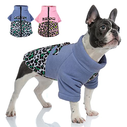 Morvigive Warm Dog Coat For Winter, Waterproof Dog Jacket With Harness For Small Medium Dogs, Zip Up Fleece Puppy Vest Cold Weather Dog Coats With Leopard Print #TOP23