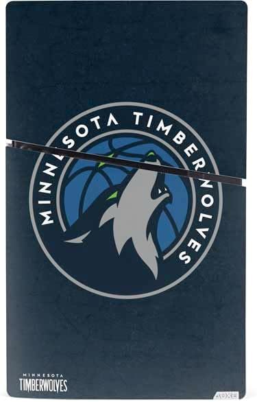Skinit Decal Gaming Skin Compatible with PS5 Slim Digital Edition Bundle - Officially Licensed NBA Minnesota Timberwolves Distressed Design