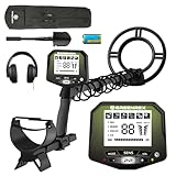 GreenRex Metal Detector for Adults Professional, Waterproof Pinpoint, High Accuracy Gold and Silver Detection, Underwater and Beach Use, 10'' IP68 Coil, Bigger LCD, New Advanced DSP Chip, Green