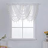 Lsimeru Querbehang Freihanddeko Weiß 3er Set Scheibengardinen Kurzstore Gardinen Wohnzimmer Vintage Landhaus Kurz Bistrogardine Kurzgardinen Halb Gardinen Fenster