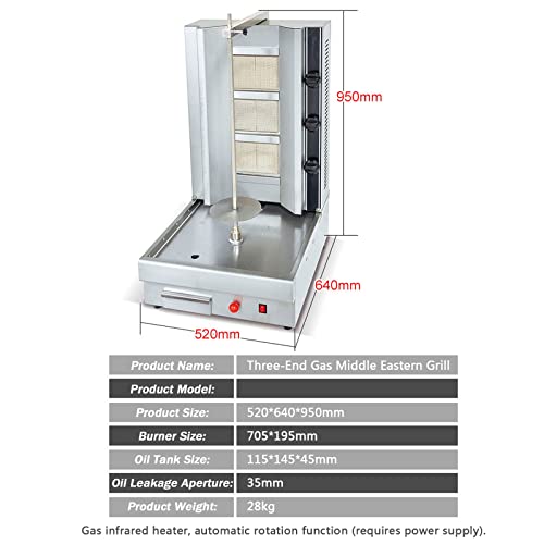 Gas Dönergrill Dönermaschine Gas Gyrosmaschine Gyrosgrill Brenner Gas Tischgrill BBQ Döner, Einfach Selbstgemachten Kebab Spieß Genießen, als Hähnchengrill mit Drehspieß,Style2 – Bild 3