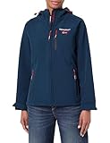Geographical Norway Tacerama Lady   Veste Softshell Capuche Femme Impermeable Outdoor   Blouson Coupe Vent Resistant   Activites En Exterieur Randonnee Ski Automne Hiver Printemps (Marine XXL)