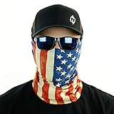 Hoo-rag Old Glory American Flag Bandana - Seamless Bandana for Fishing, Hunting, Sports, Outdoors, Camping, Hiking, Biking, Motorcycling, Golfing, Skiing, Snowboarding - Can Be Used As Headband, Neck Warmer, Balaclava, Neck Gaiter, Scarf, Headwrap, Helmet Liner, Mask, Face Shield, Turban