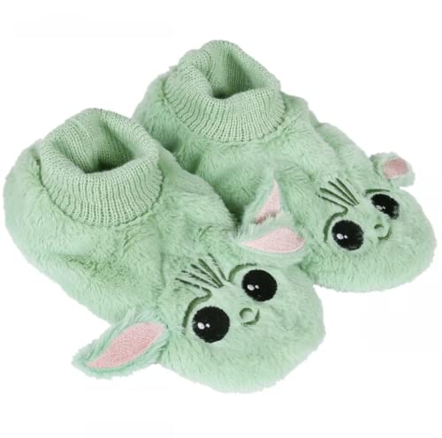 Star Wars Grogu The Child - Pantuflas para mujer (tamaño mandaloriano), Green, 34/36 EU