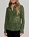 AIMCOO Lace Tops for Women Dressy Casual Long Sleeve Blouses Button Down Shirts Boho Floral Spring Fall Clothes (Green Large)