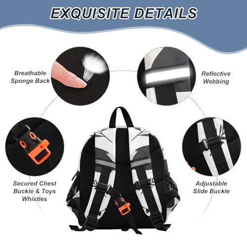 Kid's Backpack for Boys & Girls Toddler Bag Seamless Badger Dogs Backpack with Safety Leash3