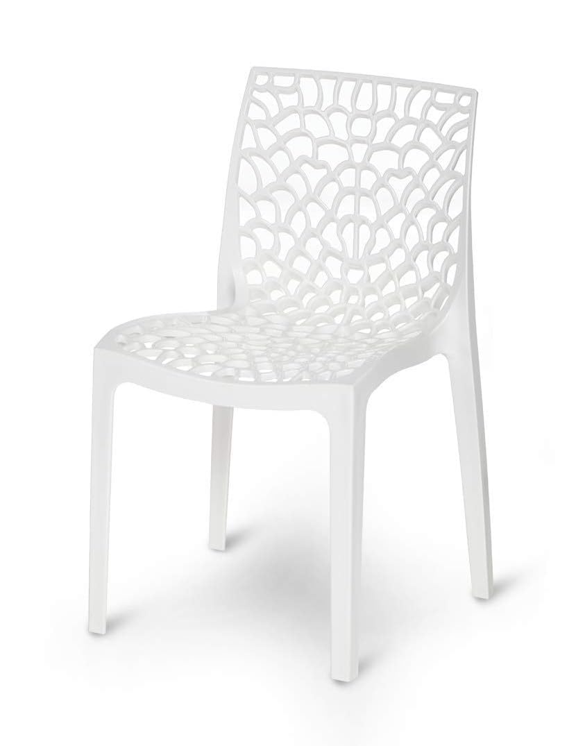 ACTIVA Web Designer Plastic Chair for Home, Office and Restaurant and Cafe|Armless Chair for Dining Room| Heavy Duty Outdoor Plastic Chair | Designer Balcony Chair (White, Set of 1)-image-47