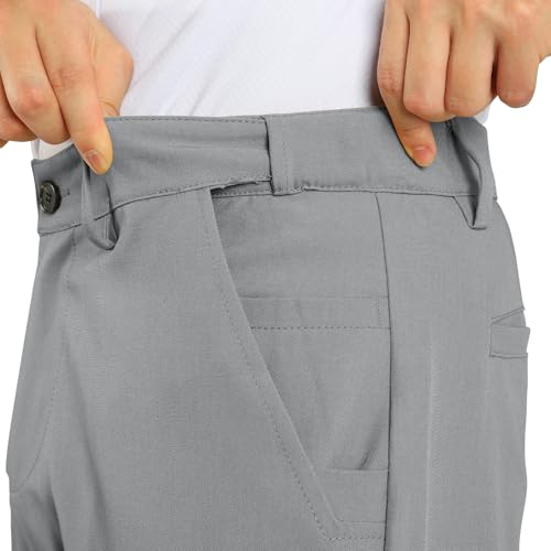 Heyfanee Men's Dress Pants Slim Fit Stretch Expandable Waist Flat Front Chinos Pants for Men2