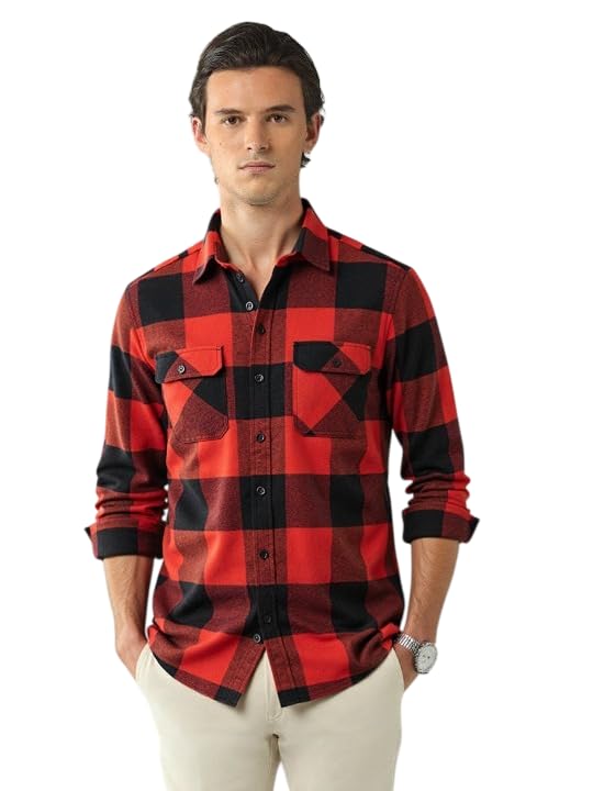 Men’s Premium Woolen Flannel Checkered Shirt | Warm Winter Casual Shirt with Double Pockets Stylish Latest. 04-picture-19