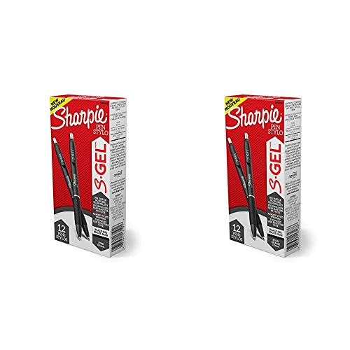 Sharpie S-Gel, Gel Pens, Fine Point (0.5mm), Black Ink Gel Pen, 12 Count & S-Gel, Gel Pens, Bold Point (1.0mm), Black Ink Gel Pen, 12 Count
