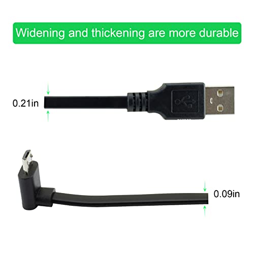LEFXMOPHY Black Power Cord for WYZE Cam Pan V3 / Cam v3 Pro 2K 90 Degree Right Angle L-Shape Connector 20ft Micro USB Right Angle Flat Extension Charging Cable