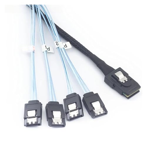 Cable Reverse mini SAS SFF-8087 36P a 4 SATA 7pin con pestillo 0.5m miniatura 4
