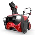 S AFSTAR Snow Blower, 20-Inch 15-AMP Walk-Behind Snow Thrower W/LED Headlights & 180° Rotating Chute, 30FT Throwing Distance, 10" Depth Clearing Path, Electric Corded Snowblower for Driveway (Red)