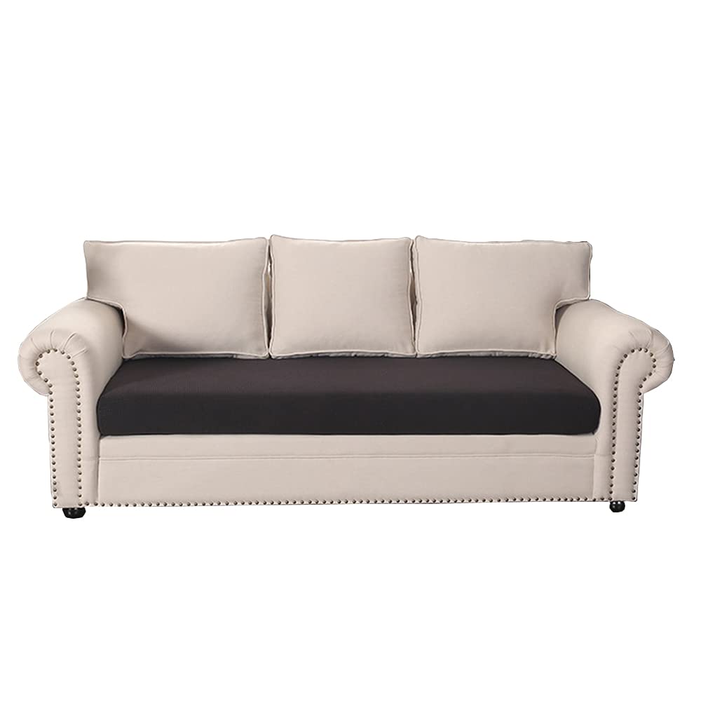 Bestenrose Sofa Cushion Cover Stretch Sofa Seat Cushion Cover 1piece Checks Jacquard Spandex Polyester Fabric Stretchy Seat Covers Protector for Furniture Protection Decoration (2 Seater, Black) — image 1