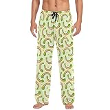 Wudan Bright Fairy Rainbows Lucky Green Shamrocks Men's Pajama Pants Lounge Pants Pajama Bottoms wit