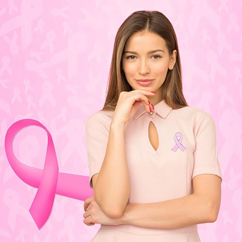 25/50/100/200 pieces pink ribbon pins breast cancer awareness enamel lapel pin for Women Breast Cancer Awareness Brooch pins Charity Public Social Event badge bulk3