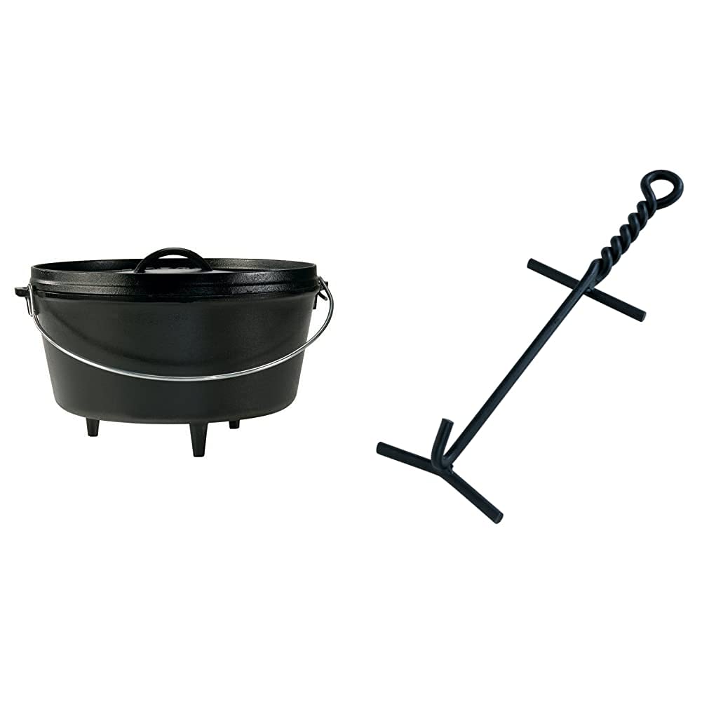 Buy Lodge Deep Camp Dutch Oven, 8 Quart & Camp Dutch Oven Lid Lifter