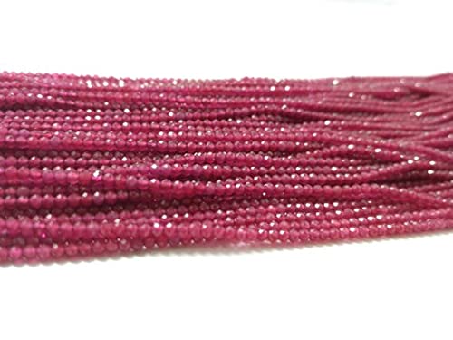 LKBEADS Zestaw 5 żyłek AAA Micro Red Spinel Rubin Fasetowany Rondelle Koraliki 2-2,5 mm 13 cali Sznurek