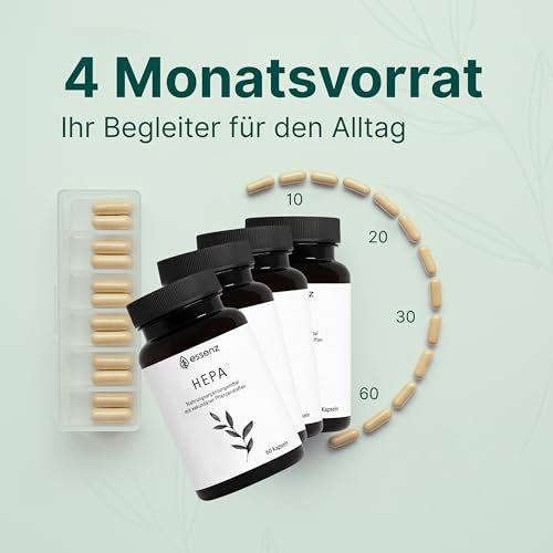 ESSENZ Hepa 4x60 Kapseln - Hochwertige Kapseln mit Mariendistel-, Artischocken- & Löwenzahn-Extrakt 4