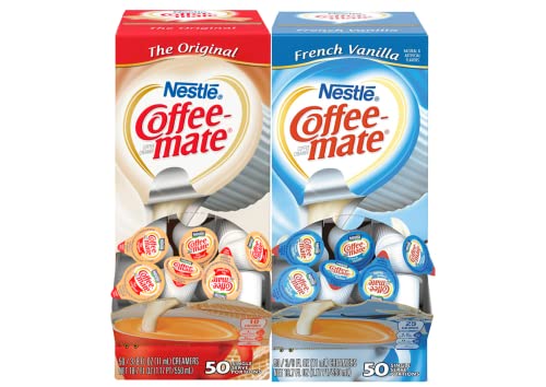 Coffee-Mate Original Creamer And French Vanilla Liquid Creamer (50 Count Each) Total 100 Pack #TOP2