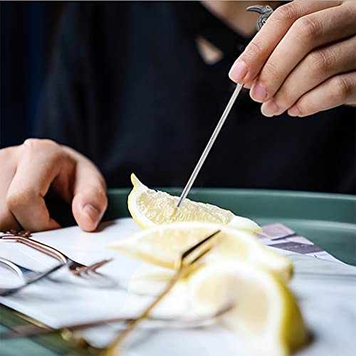Llhdkf 10 Pcs Stainless Steel Martini Picks Cocktail Picks Martini Sticks Reusable Garnish Skewer Party Decorative Toothpicks For Drinks Appetizers Olives Fruits Barbecue Snacks (Rose Gold) #TOP3