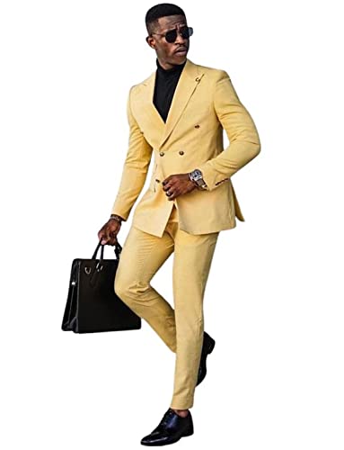 Costume 3x2 à double boutonnage pour hommes veste et pantalon business