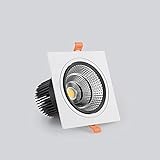  BUNCC Focos empotrables de Techo empotrados LED Cuadrados de 10W / 12W / 15W COB Anti Vértigo Downlights High CRI 92Ra Cut Φ90MM para Sala de Estar, Dormitorio, Cocina, baño