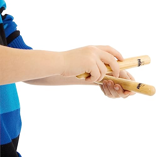 Nino Percussion Wood Claves Instrumente - 1 Paar kleine Klanghölzer für Kinder ab 3 Jahren - Musikinstrument - Siam Eiche, Natur (NINO502)