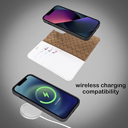 Bouletta Case For Iphone 13 Pro Max – Genuine Leather Wallet Folio Cases Magnetic Detachable Rfid Blocking Magsafe Flip Stand Phone Cover With 3 Card Slots And Kickstand 6.7’’ White #TOP2