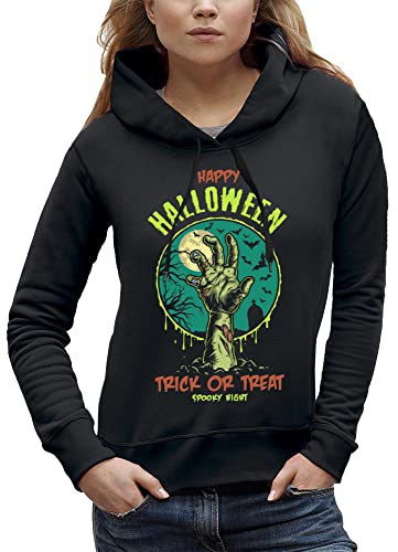 Sweat à capuche Halloween zombie imprimé horreur pour femme ambiance cimetière
