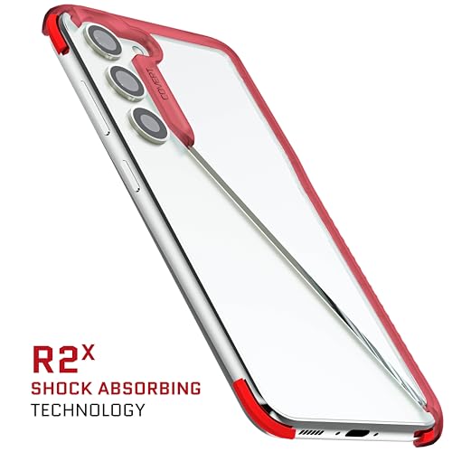 Image of Ghostek Covert Galaxy S23 Clear Phone Case with Military Grade Shockproof Protection, Non-Slip Grip, Protective Silicone Cover Designed for 2023 Samsung Galaxy S23 (6.1 inch) (Red)