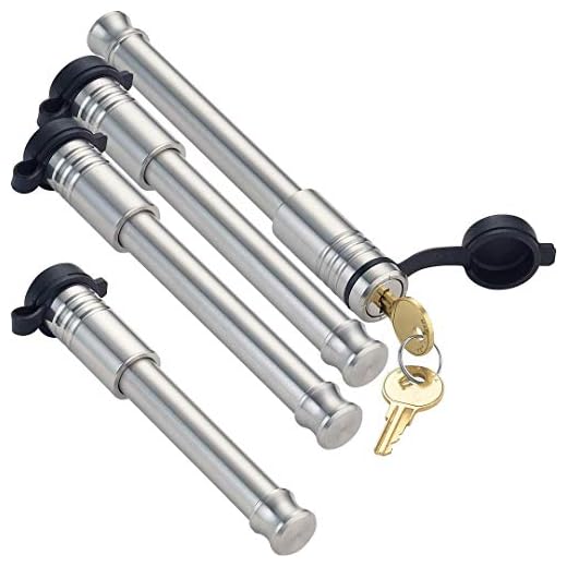 InfiniteRule Security 61775 | 4 Pack Mix, Keyed Alike, Stainless Steel Hitch Locks (Fits: B&W Trailer Hitches - 2" & 2-1/2" Tow and Stows | Curt Mfg. - Adj. Channel Mount - 2-1/2" Shank, 20,000 LBS.)