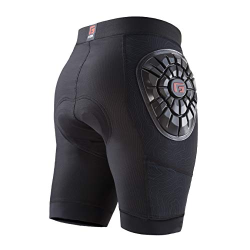 G-Form Men's Padded Mountain Bike Liner Shorts - Compression Bike Shorts - Black Topo, Adult Small #TOP1