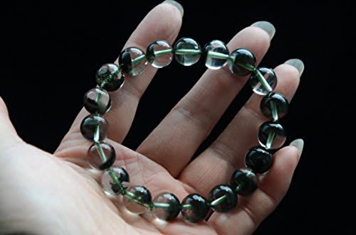 Real Tibet Himalayan High Altitude Clear Green Phantom Crystal Quartz Bracelet 10 mm Bead Reiki Healing Spiritual