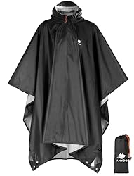 ANYOO Poncho de Lluvia Reusable de Ripstop transpi...: MATERIAL RESISTENTE AL AGUA: Nuestro Poncho de lluvia fue diseñado para mantenerte a ti y tu mochila seca. Hecho de 210T, tela de poliester de alta densidad+revestimiento TPU , este poncho es super resistente al agua con un grado de proteccion de 500...