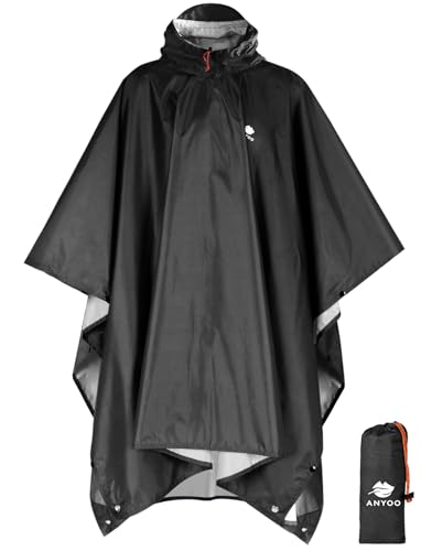Anyoo Lichte waterdichte regenjas poncho, herbruikbaar