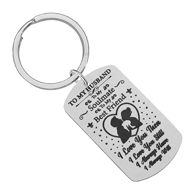 Porte-clés acier inoxydable anti-rayure cadeau durable âme sœur