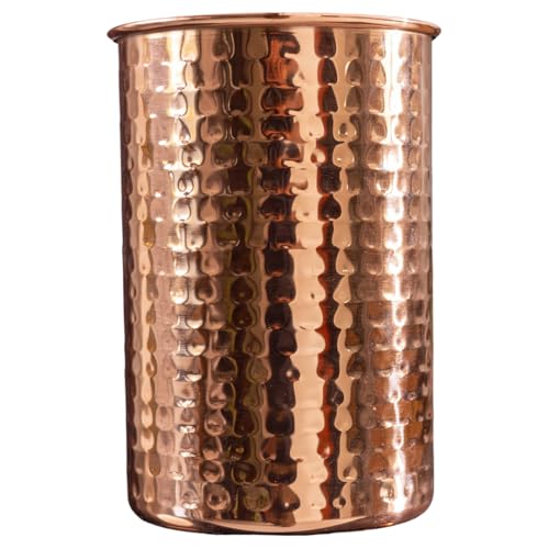 POSHGRAM Copper Utensil Holder - Premium Stainless Steel with Elegant Copper-Plated Finish, Spacious 5.5” Diameter x 7.5” Height Design, Sturdy Base, Ideal for Kitchen Accessories