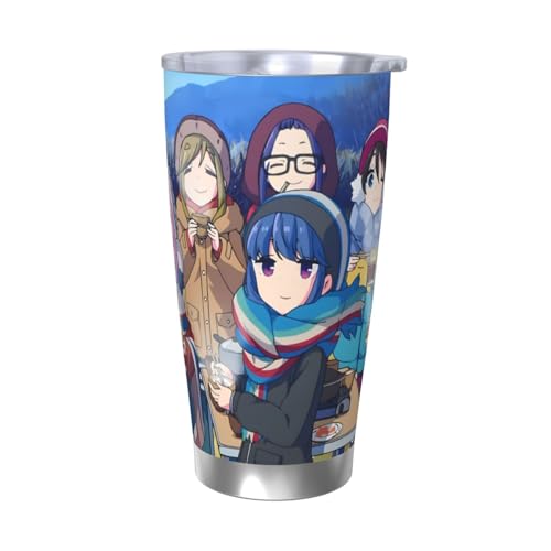 ゆるキャン△ 水筒 真空断熱ケータイマグ 600ml ステンレスボトル 車用 直飲み 保温 保冷 フタ付きコーヒーカップ アウトドア 車のネイブに最適 スポーツタイプ ステンレスクールボトル 軽量 隔? 水筒 男の子 女の子