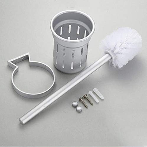 Toilet Bowl Brush Toilet Brush Holders Chrome Base Round Wall Mounted Ceramic Cup Toilet Brush Holder Aluminum Bathroom Accessories Toilet Cleaning Brush — 사진 3