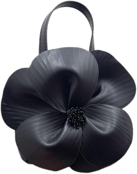 Flower Evening Clutch Purse for Women PU Leather Wedding Party Evening Handbag with Chain (White)