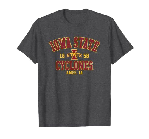 Iowa State Cyclones Quality Officially Licensed T-Shirt, Men, Dark Heather Grey, X-Large