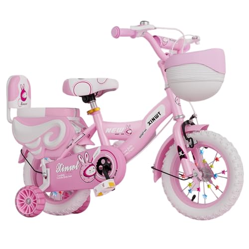 Vifxucy子供用自転車 子ども自転車 幼児用車 補助輪付き 12/14/16/18/20インチ 2〜15歳の男の子と女の子、軽量キッズバイク調整可能なサドルを備えたデュアルフロントブレーキとリアブレーキ 組立簡単 入学 お祝い お誕生日プレゼント (ピ