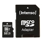 Intenso Premium microSDHC 32GB Class 10 UHS-I Speicherkarte inkl. SD-Adapter (bis zu 90 MB/s), schwarz