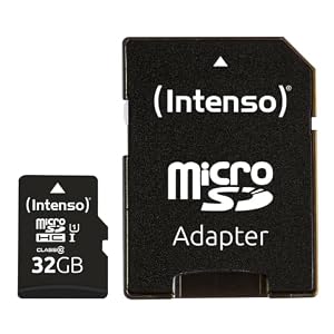 Intenso Premium microSDHC 32GB Class 10 UHS-I Speicherkarte inkl. SD-Adapter (bis zu 90 MB/s), schwarz