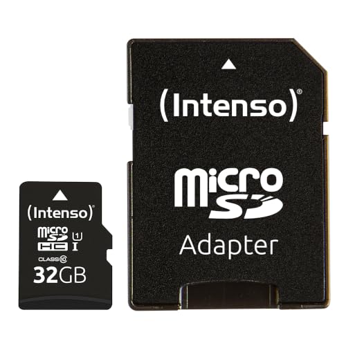 Intenso Premium microSDHC 32GB Class 10 UHS-I Speicherkarte inkl. SD-Adapter (bis zu 90 MB/s) schwarz