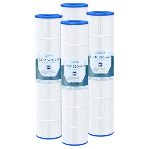 Cielvita CCP520 4 oz Media Pool Filter Cartridge Replacement for Pentair Clean & Clear Plus 520 for Pleatco PCC130 for Pentair R173578 178585 for FC-1978 C-7472 NSF/ANSI 50 520 sq.ft 4-Pack
