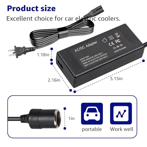 Norward 12V Power Cord Compatible with Igloo Iceless Thermoelectric Coolers,Replacement Igloo Iceless Kool Mate Cool Chill Thermolectric Coolers Supply Charger Cord