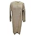 Womens Long Sweater Dress Trendy Casual Criss Cross Asymmetric Hem Front Slit Long Sleeve Crewneck Pullover Sweater Khaki
